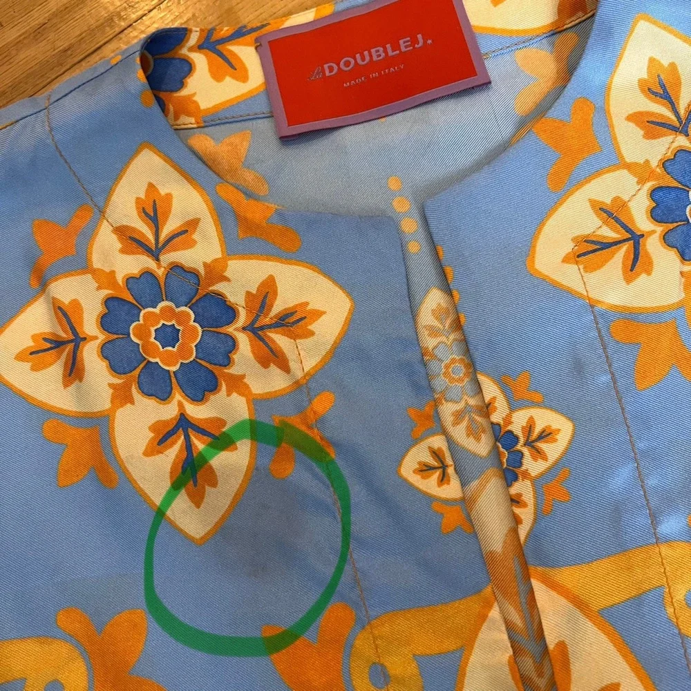 LA DOUBLEJ Printed feather-trimmed silk minidress - Picture 4 of 7